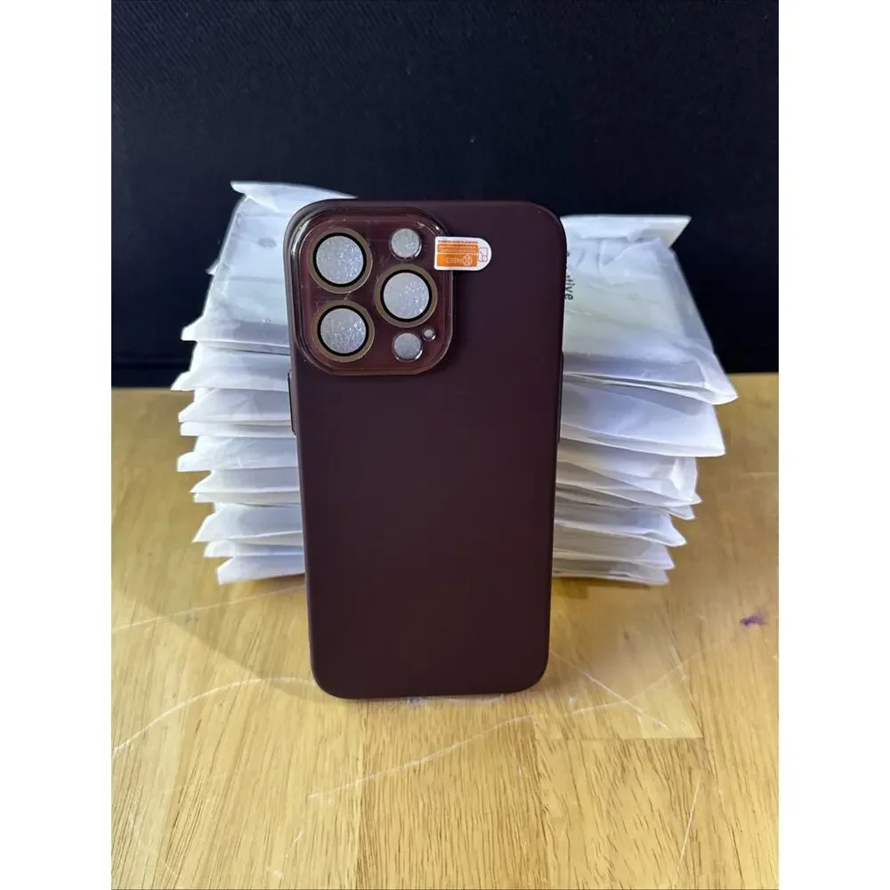 10x iPhone 13 Pro Wine Red Silicone Cases w Camera Lens Protection